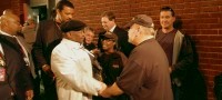 KING GREETS PAUL AND RUTHEL AFTER THE MEMPHIS SHOW...
